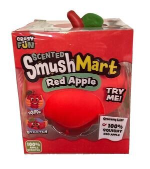 RMS Crazy Fun SmushMart Scented Red Apple Squishy Squeeze Toy, Ages 6+ Brand New